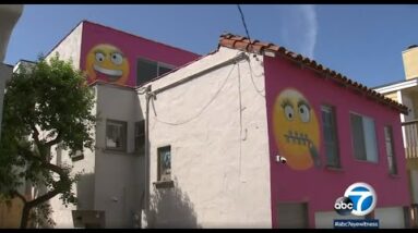 Long island Seaside dwelling painted luminous crimson with big emojis after neighbors epic proprietor | ABC7