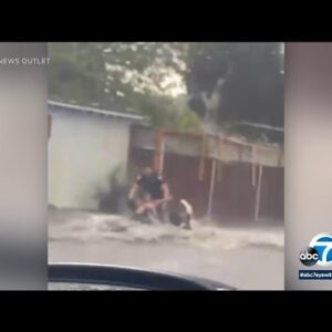 Video: 2 women, child rescued from floodwaters in San Bernardino | ABC7