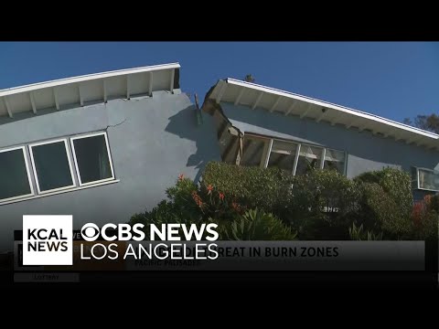 After wildfire, landslide splits Pacific Palisades house